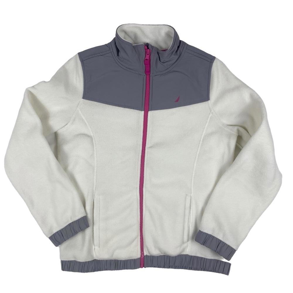 Nautica Kids Fleece Full Zipper Transitional Season Jacket - Size L (12-14)